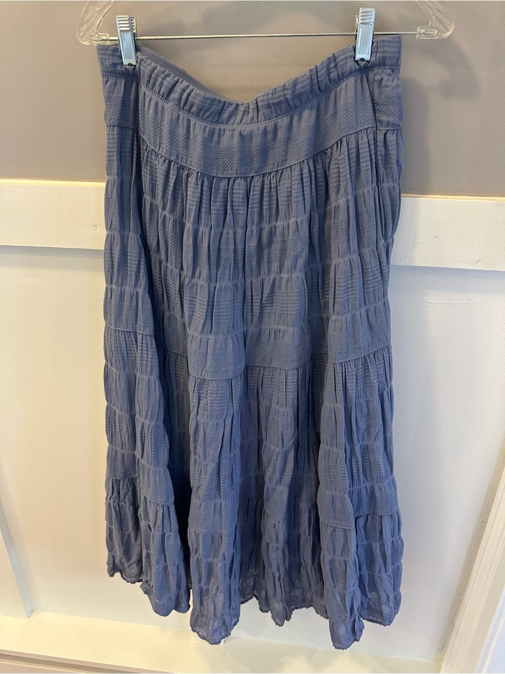 Max Studio Women’s Textured Flowing Midi Skirt - Slate Blue size M - Picture 6 of 10